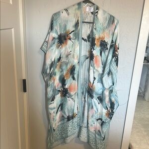 * 2 for $5 * Floral Kimono with Abstract Design